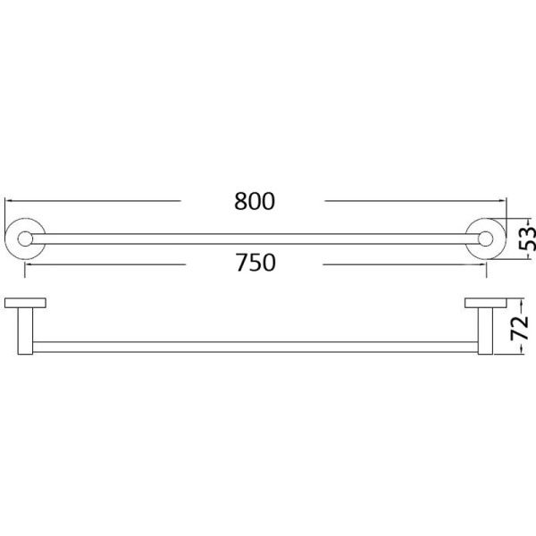 OTUS SINGLE TOWEL RAIL - 8112-75cm - Image 5