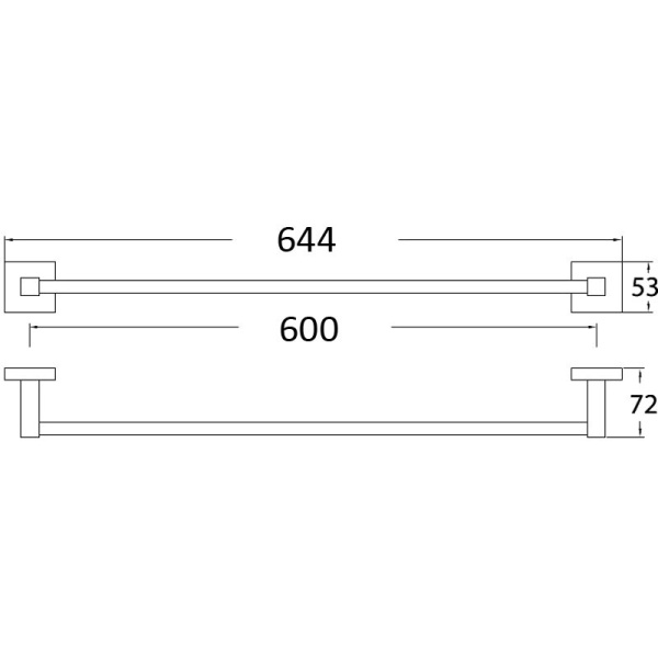SARA SINGLE TOWEL RAIL - 8912-60cm - Image 2