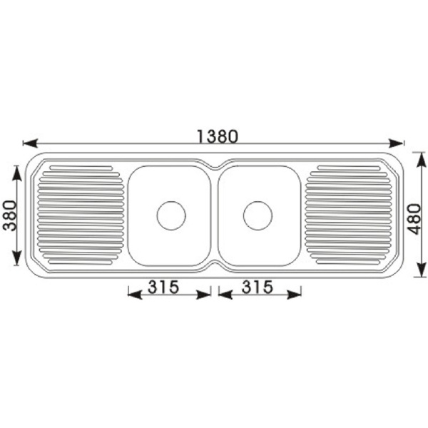 CORA DOUBLE BOWLS & DOUBLE DRAINERS KITCHEN SINK - C-1380 - Image 2