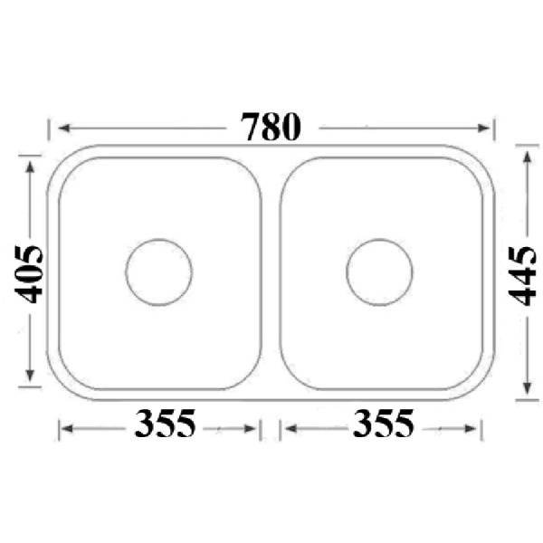 UNDER MOUNT,DOUBLE BOWL SINK - DB560A - Image 2
