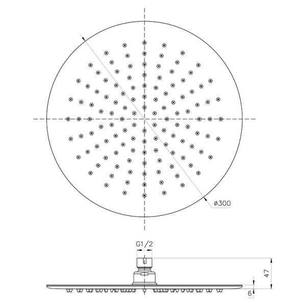 IKON/ KARA ROUND STAINLESS STEEL SHOWER HEAD - HPA11-103 - Image 2