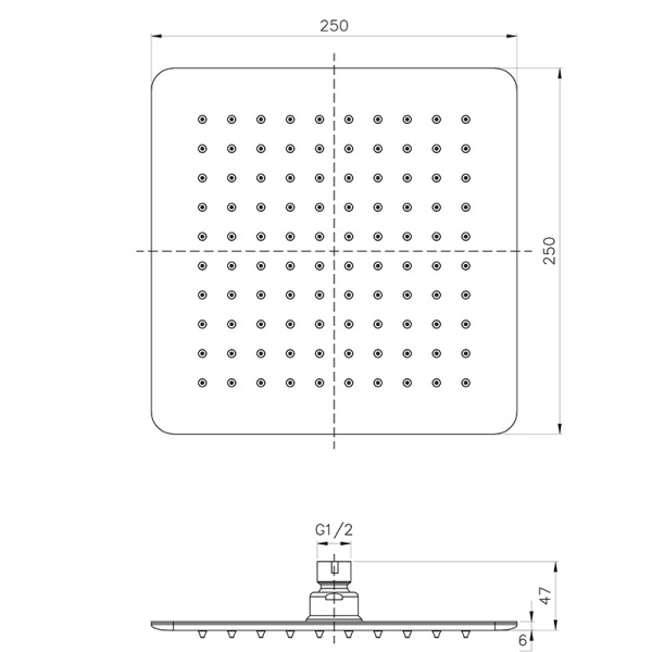 IKON/ SETO SQUARE STAINLESS STEEL SHOWER HEAD - HPA66-102 - Image 2