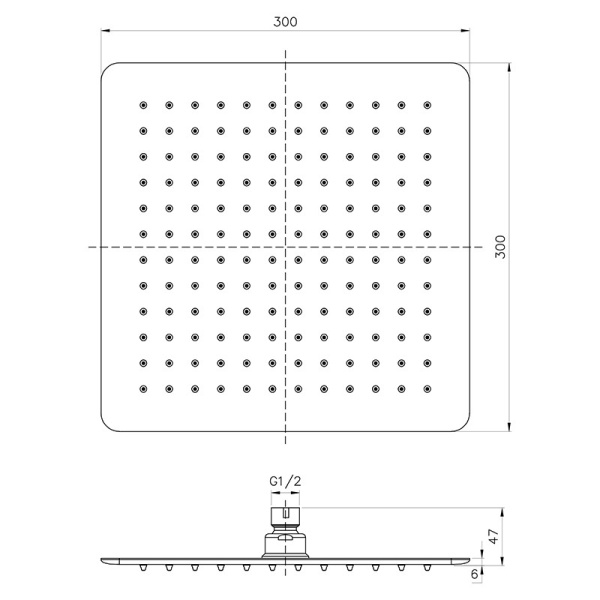 IKON/ SETO SQUARE STAINLESS STEEL SHOWER HEAD - HPA66-103 - Image 2