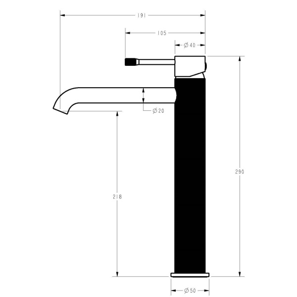 IKON/Linie High-Rise Basin Mixer. HYB585-202BN - Image 5