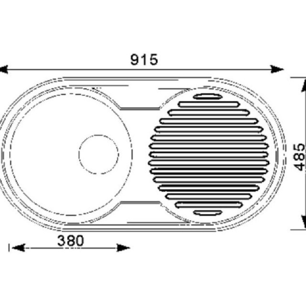 ROUND SINGLE BOWL SINK - NH1500RHB - Image 2
