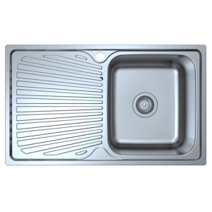 OTUS SINGLE BOWL & SINGLE DRAINER KITCHEN SINK - P008048-2RHB