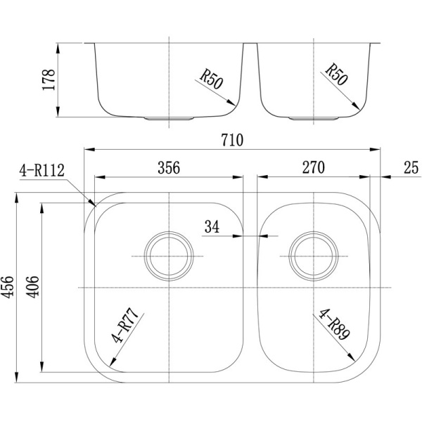 OTUS 1 & 3/4 BOWL KITCHEN SINK - P00D64 - Image 2