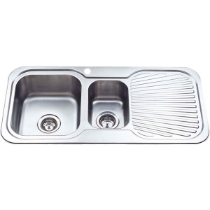 CORA 1 & 1/2 BOWL & SINGLE DRAINER KITCHEN SINK - P980LHB