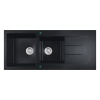 Cora Black Granite Sink One & Half Bowl with Drainer- PGR11650-HD-MB