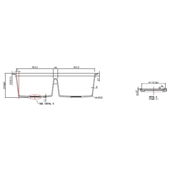 Cora Black Granite Sink - PGR8346D-MB - Image 3