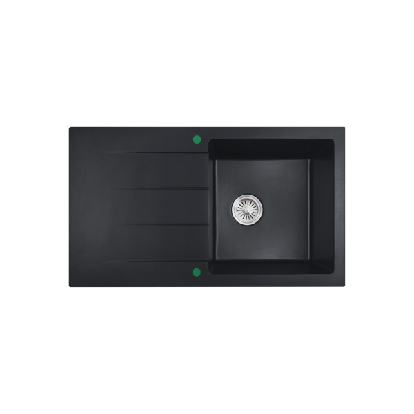 Cora Black Granite Sink with Drainer- PGR8650SD-MB