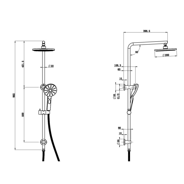 CORA ROUND MULTIFUNCTION SHOWER SET - PHC4502RN - Image 3