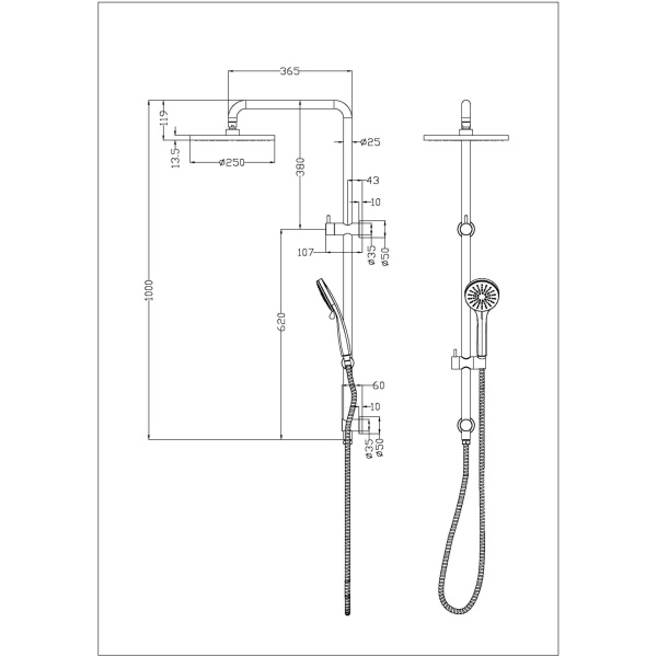 Otus Round Multi-function Shower Set - PHC5502R - Image 6