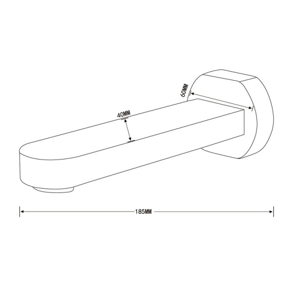 YALE BATH SPOUT L:185mm - PHD1012 - Image 2