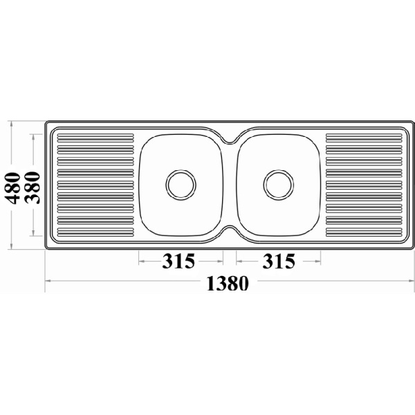 DOUBLE BOWL SINK - PN1380A - Image 2