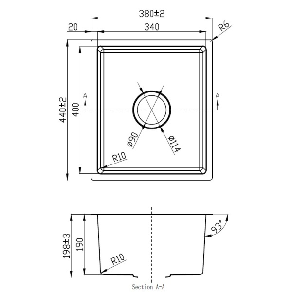 NEW CORA SINGLE BOWL ABOVE / UNDERMOUNT SINK - PR4034N-A - Image 2