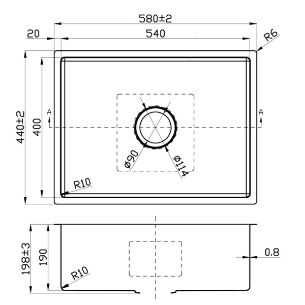NEW CORA SINGLE BOWL ABOVE / UNDERMOUNT SINK - PR5040N - Image 2
