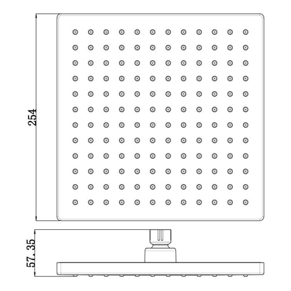 ROSA SQUARE PLASTIC SHOWER HEAD 250mm - PRP321001 - Image 6