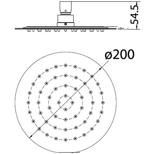 DOVE ROUND SS SHOWER HEAD 200mm - PRS0801N-R - Image 2