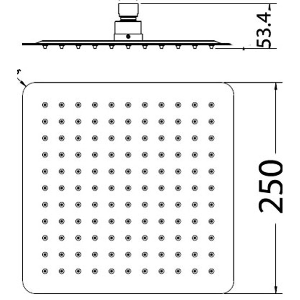 NOVA SQUARE SS SHOWER HEAD 250mm - PRS0901N - Image 7