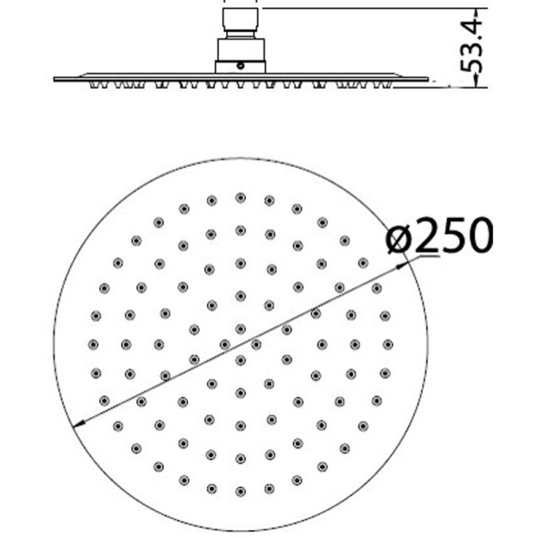 DOVE ROUND SS SHOWER HEAD 250mm - PRS0901N-R - Image 6