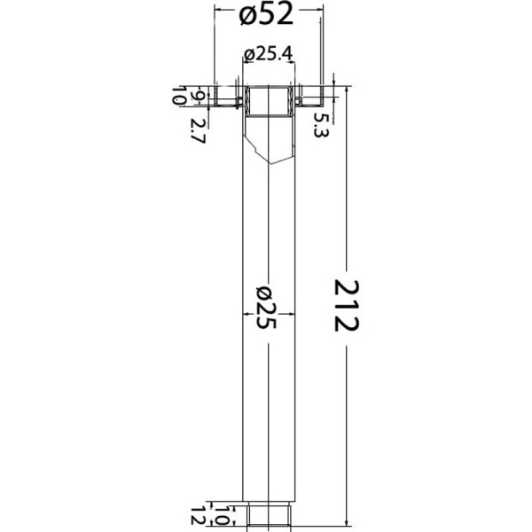 ROUND VERTICAL SHOWER ARM 200mm - PRY001C - Image 2