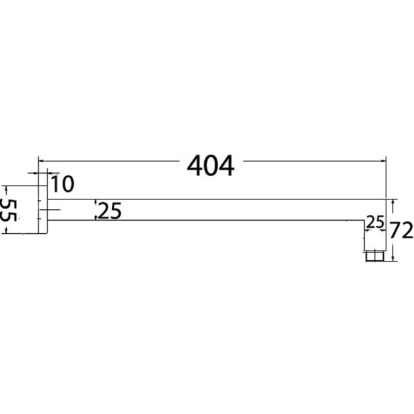 SQUARE HORIZONTAL SHOWER ARM 400mm - PRY003 - Image 6