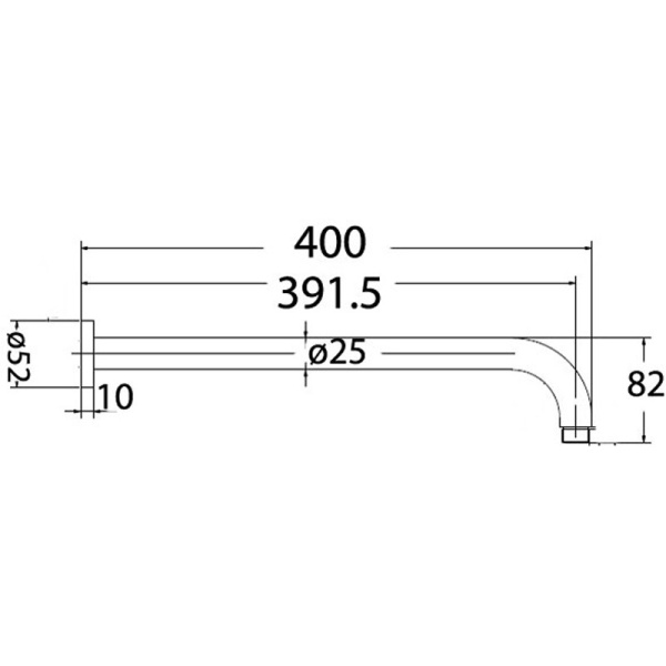 ROUND HORIZONTAL SHOWER ARM 400mm - PRY006 - Image 7