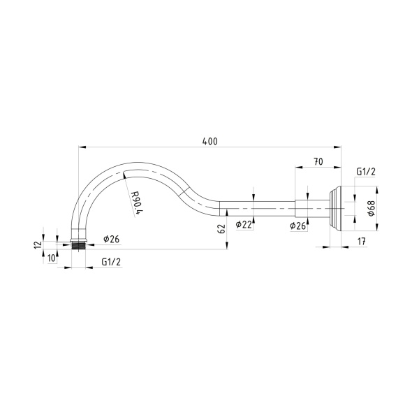 IKON CLASICO SHOWER ARM - PRY018 - Image 5