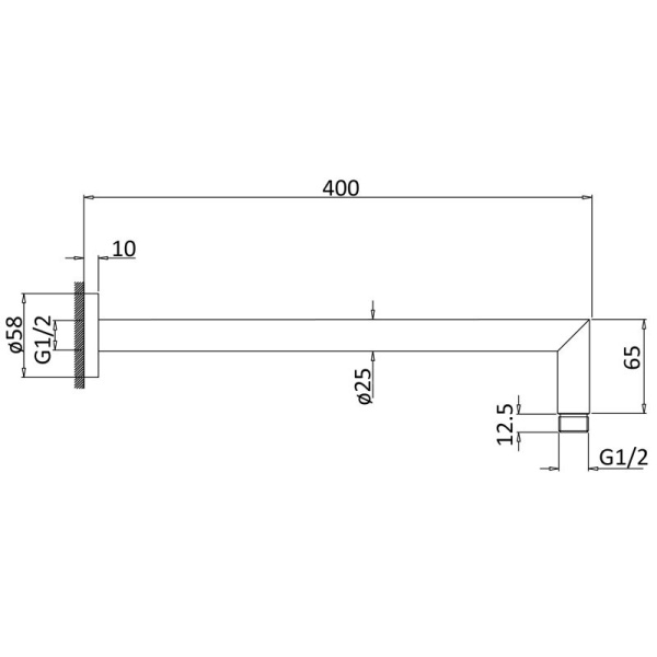 ROUND SHOWER ARM - PRY103 - Image 2