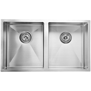 EDEN DOUBLE BOWLS ABOVE / UNDERMOUNT SINK (R10 CORNER) - PS340DR-A