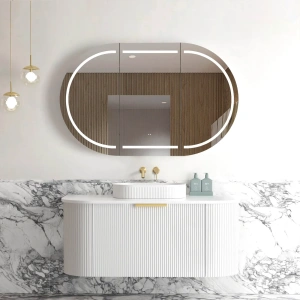 Bondi 1200mm Fluted Wall Hung Curve Vanity