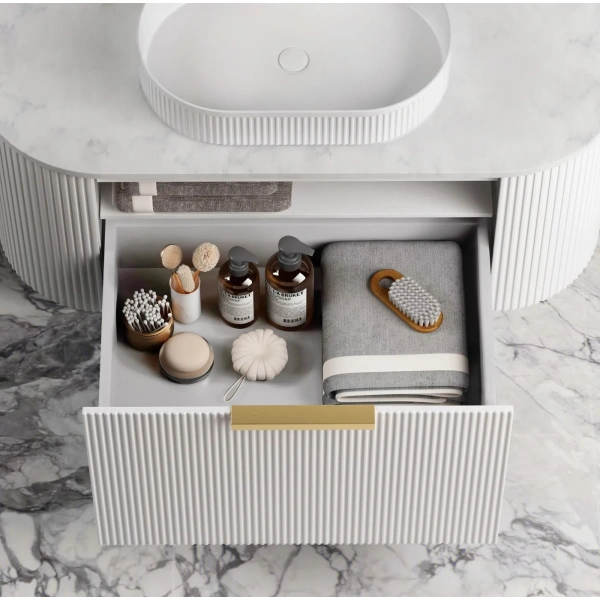 Bondi 1200mm Fluted Wall Hung Curve Vanity - Image 5