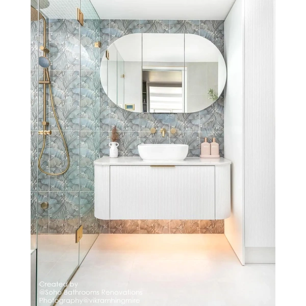 Bondi 1200mm Fluted Wall Hung Curve Vanity - Image 4