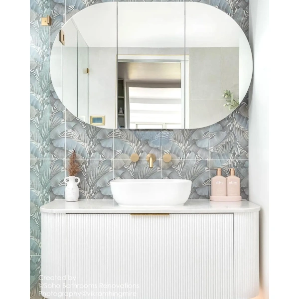 Bondi 1200mm Fluted Wall Hung Curve Vanity - Image 3