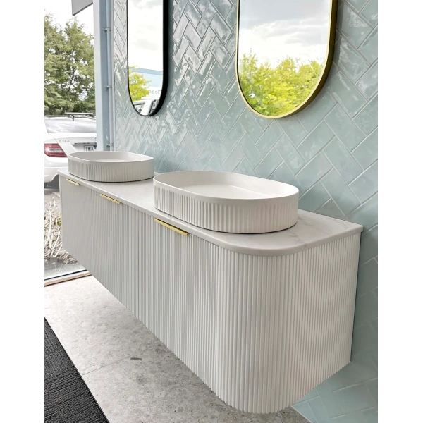 Bondi 1800mm  Fluted Wall Hung Curve Vanity - Image 13