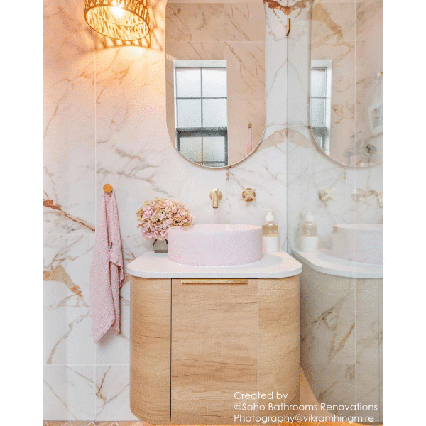Bondi 600mm Wall Hung Curve Vanity (12TH & NTH Only) - Image 7