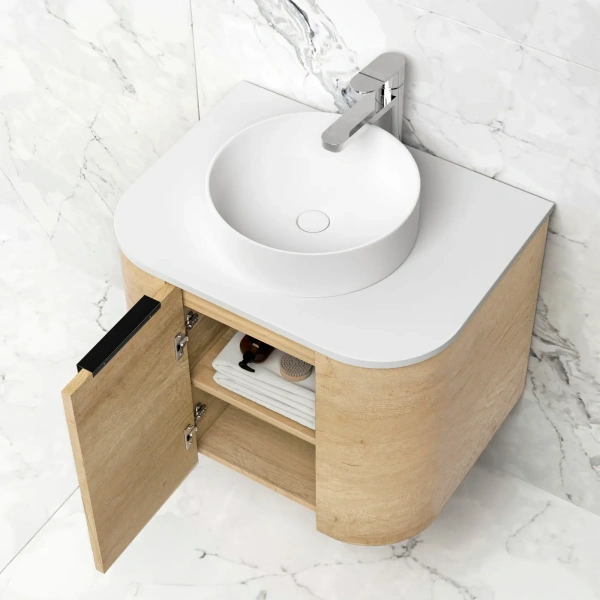 Bondi 600mm Wall Hung Curve Vanity (12TH & NTH Only) - Image 4
