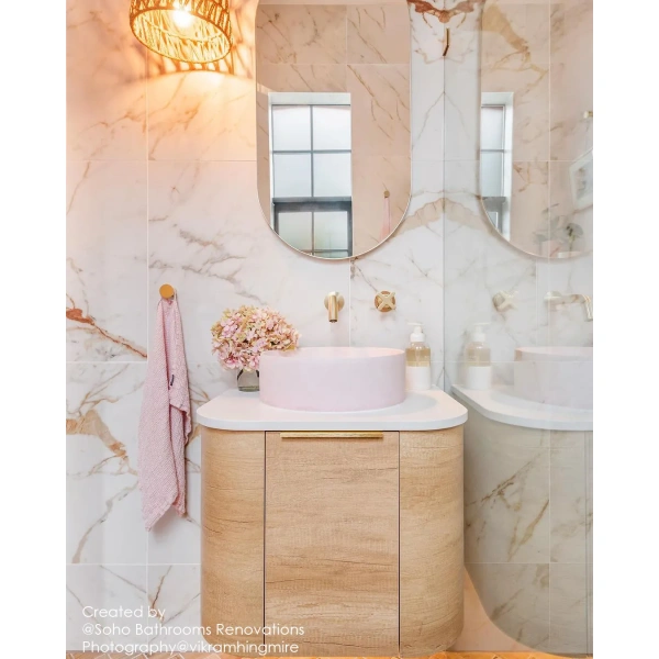 Bondi 600mm Wall Hung Curve Vanity (12TH & NTH Only) - Image 2