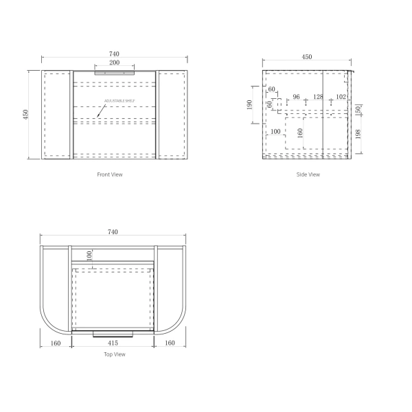 Bondi 750mm Fluted Curve Vanity (12TH & NTH Only) - Image 16