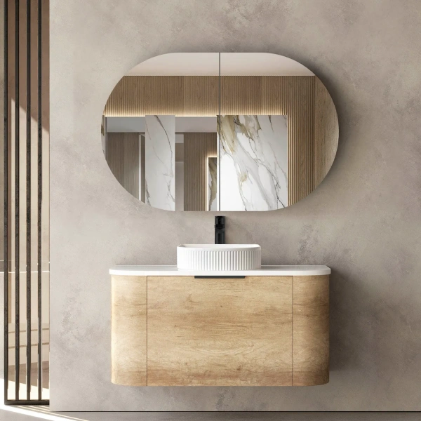 Bondi 900mm Wall Hung Curve Vanity - Image 2