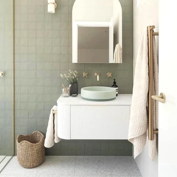 Bondi 900mm Fluted Wall Hung Curve Vanity - Image 6