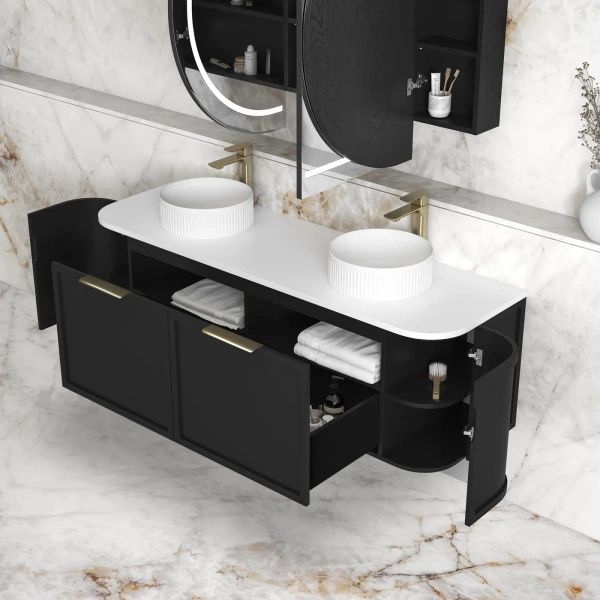 Hampshire 1500mm Wall Hung Curve Vanity - Image 4