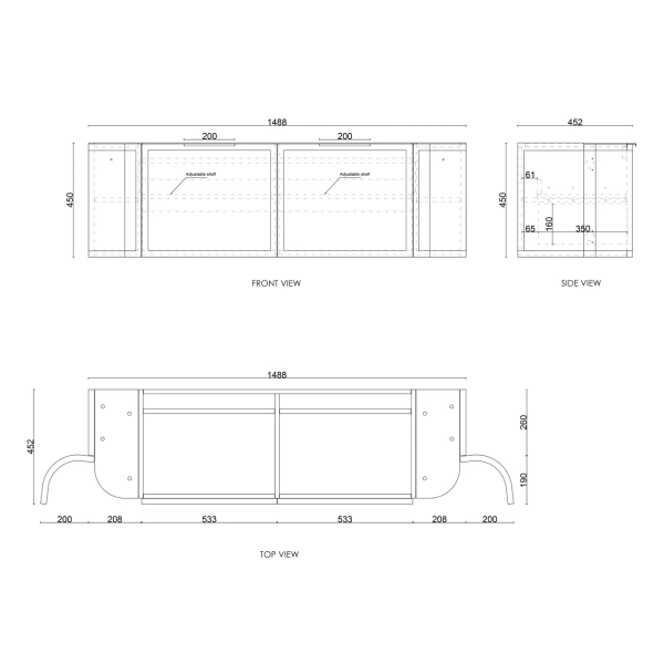 Hampshire 1500mm Wall Hung Curve Vanity - Image 12