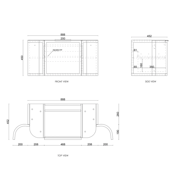 Hampshire 900mm Wall Hung Curve Vanity - Image 14