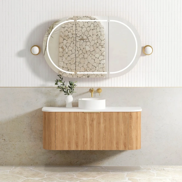 Bondi 1200mm Fluted Wall Hung Curve Vanity - Image 16