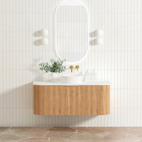 Bondi 1200mm Fluted Wall Hung Curve Vanity - Image 15