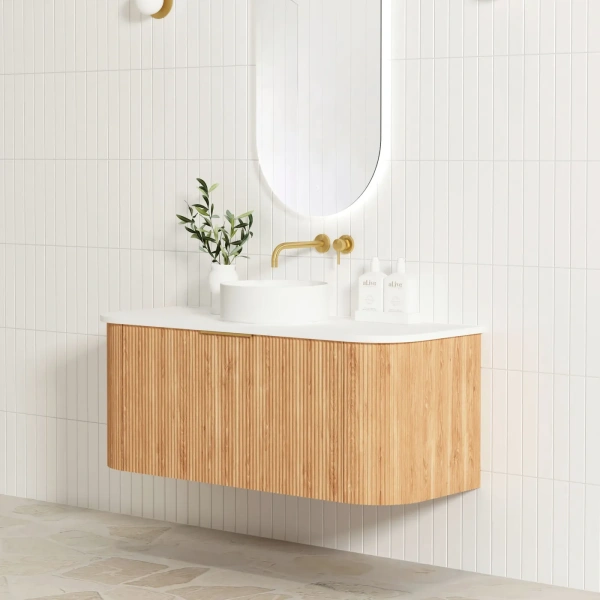 Bondi 1200mm Fluted Wall Hung Curve Vanity - Image 14