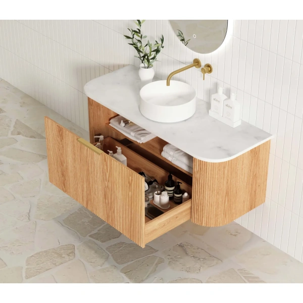 Bondi 1200mm Fluted Wall Hung Curve Vanity - Image 11