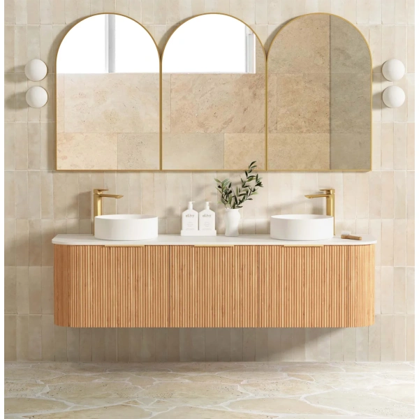 Bondi 1800mm  Fluted Wall Hung Curve Vanity - Image 7